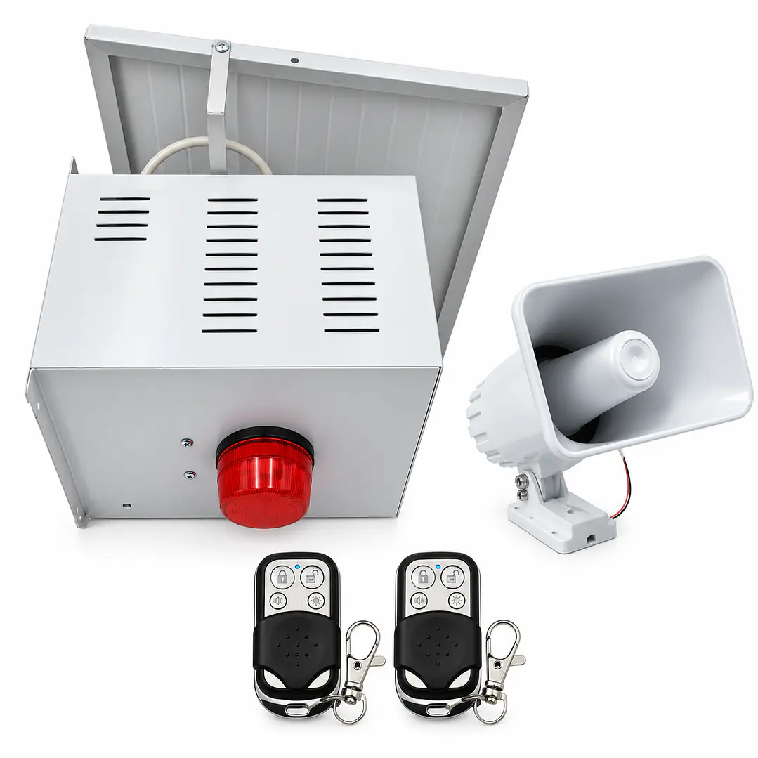Alarma Comunitaria Solar 30W + 2 Controles Metálicos 1