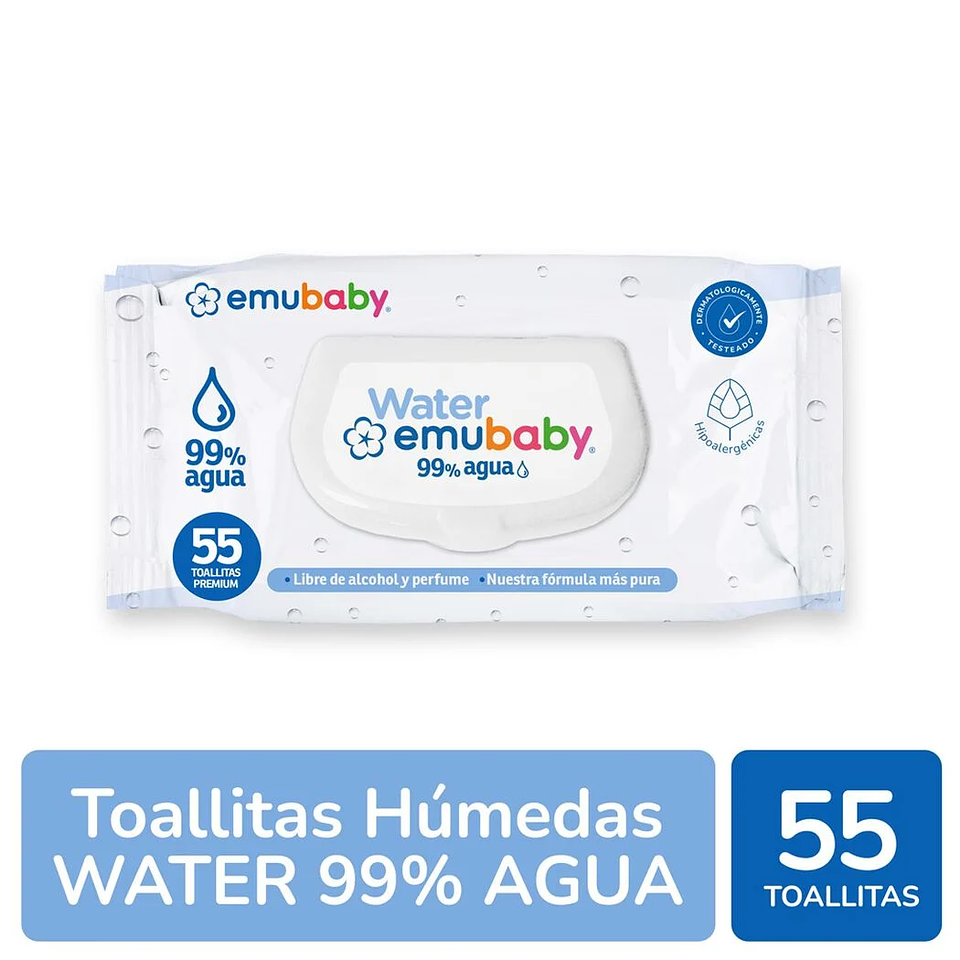 Emuwipes Water 99% agua 55 uds 1