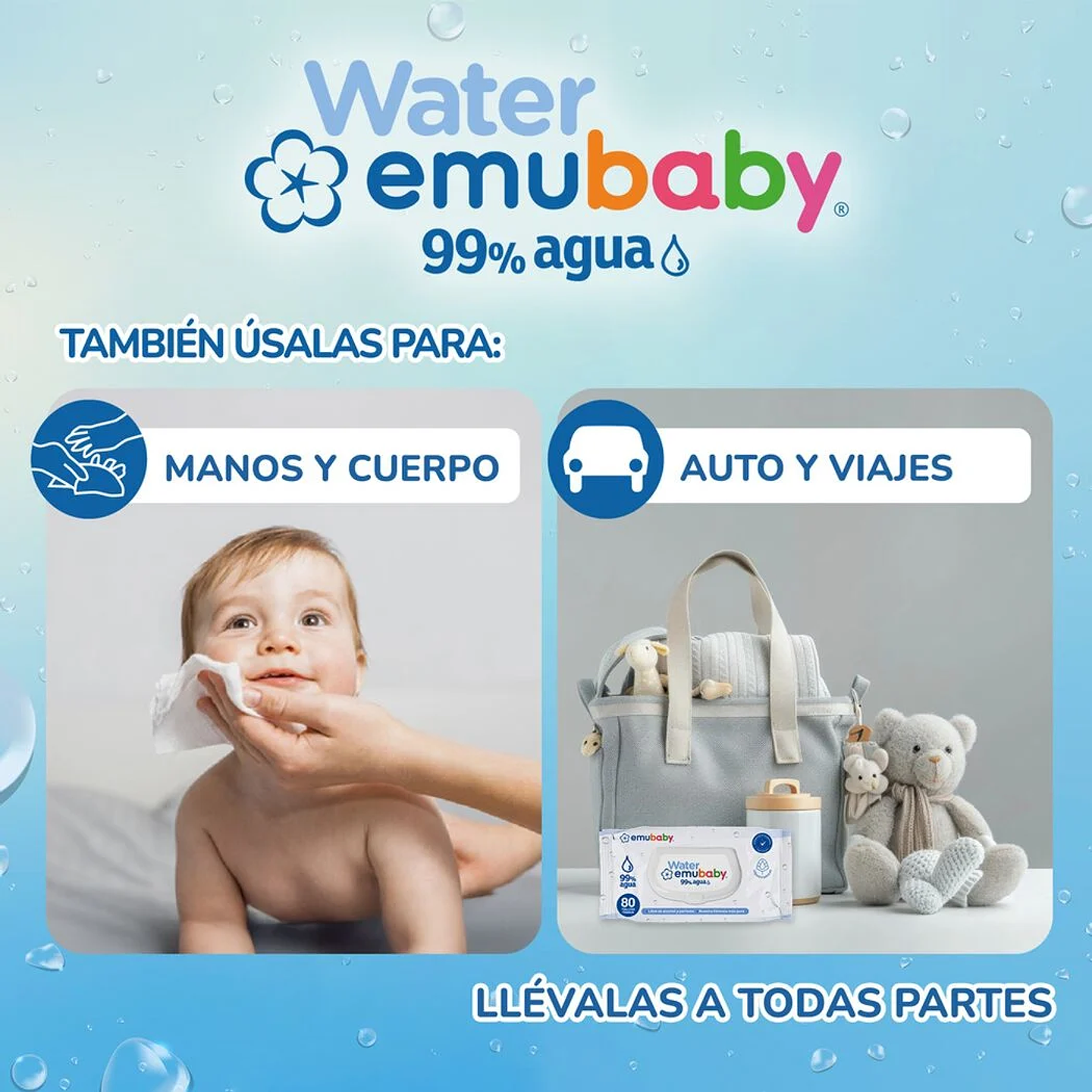 Emuwipes Water 99% agua 55 uds 2
