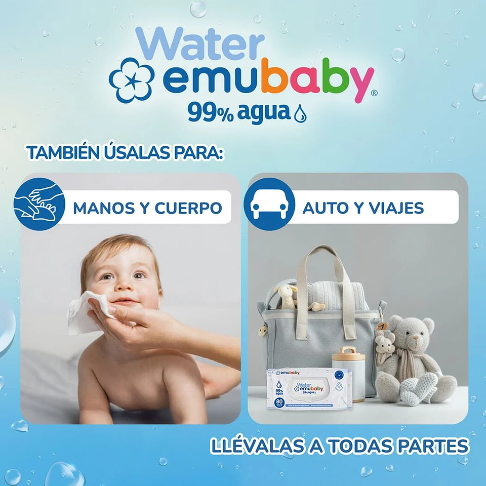 Emuwipes Water 99% agua 55 uds 2