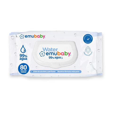 Pack  3 Emuwipes Water 99% agua 240 uds
