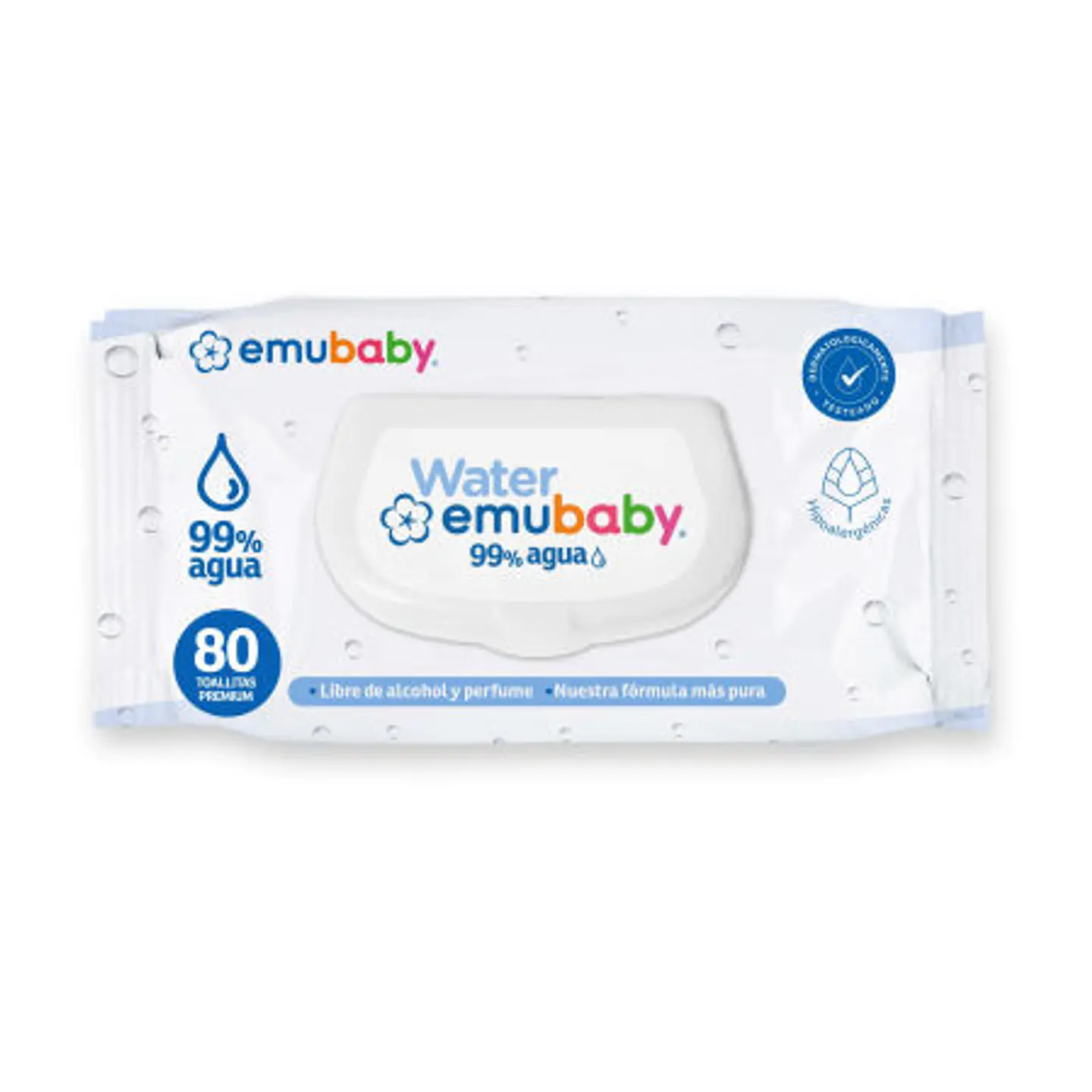 Pack  3 Emuwipes Water 99% agua 240 uds 1