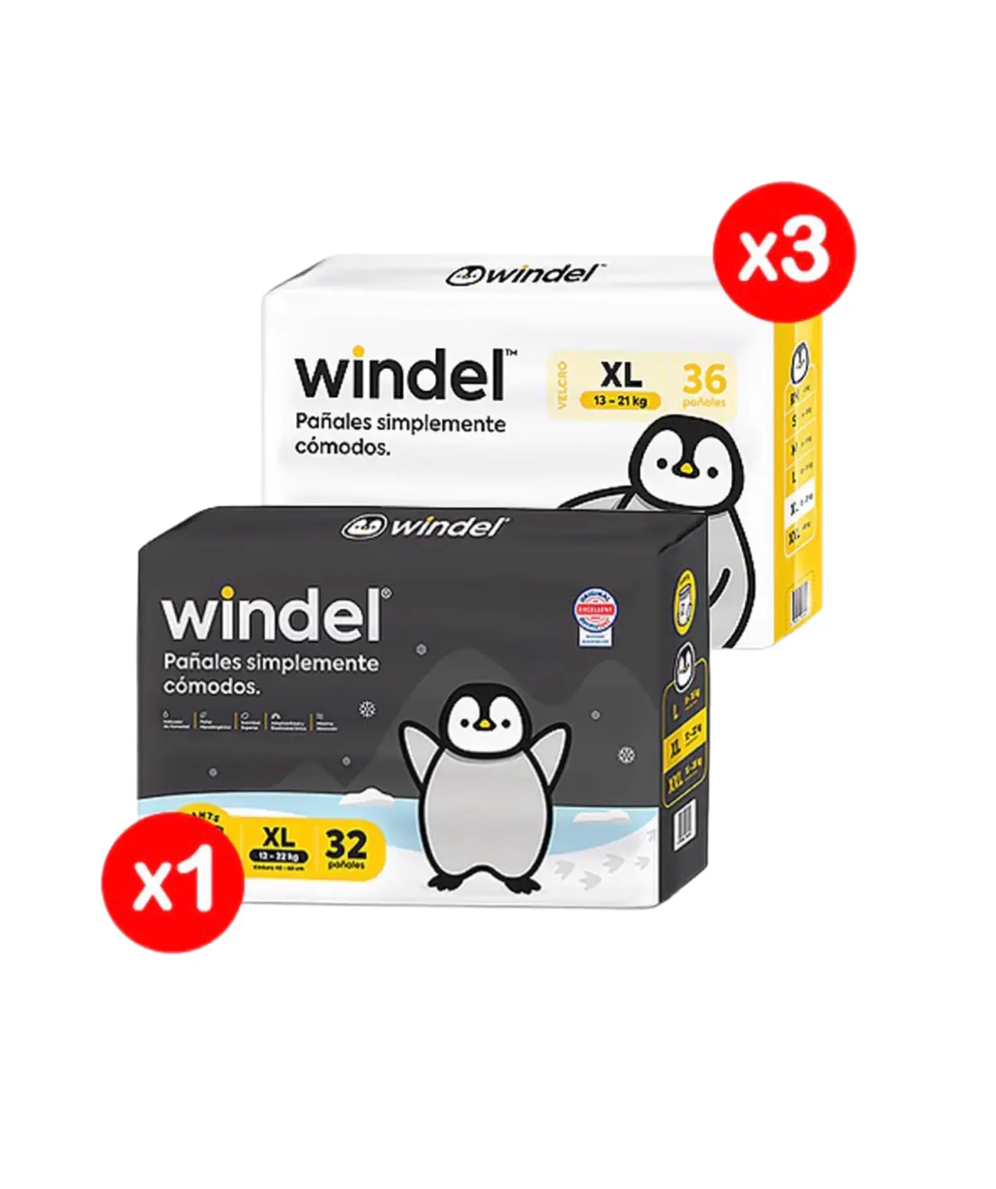 PACK Windel 1 Pants XL y 3 XL 1