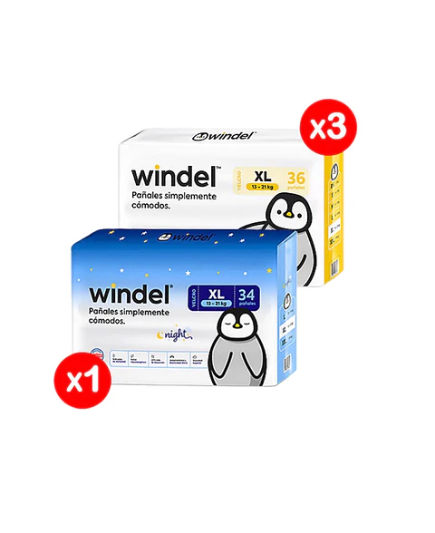 PACK Windel 1 Night XL y 3 XL