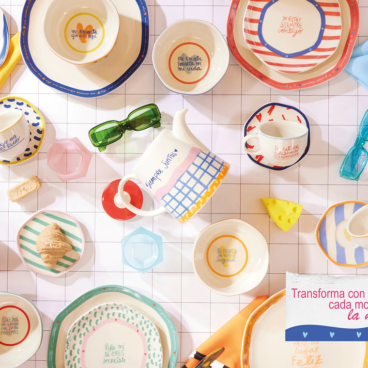 Vajilla Corona Mensajes de Poder By Jose & Cami 4 Puestos 12 Piezas 8