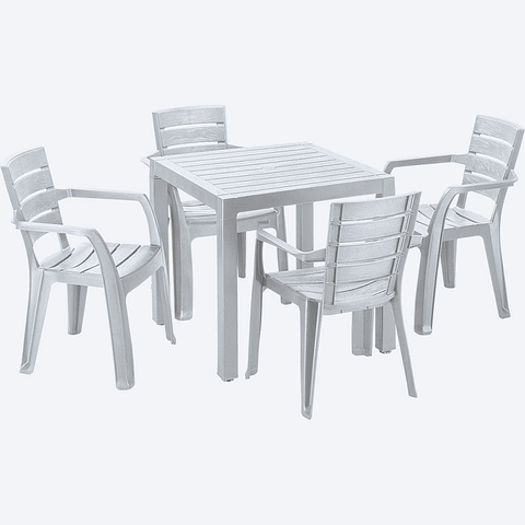 Combo Comedor Barú (1 Mesa + 4 Sillas Con Brazos)