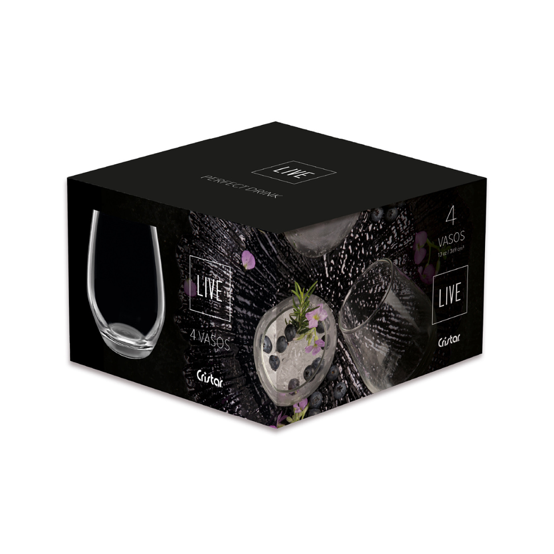 Set Live Vaso Sicilia Rocks X 4 Unidades 4