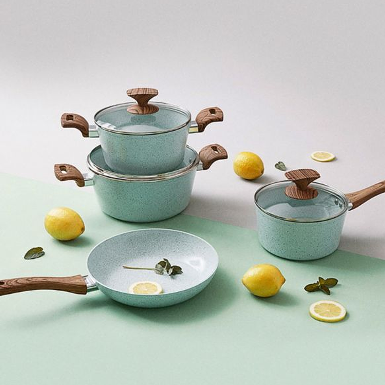 Juego de Ollas Cerámica 7 Piezas Granito / Ilko 2