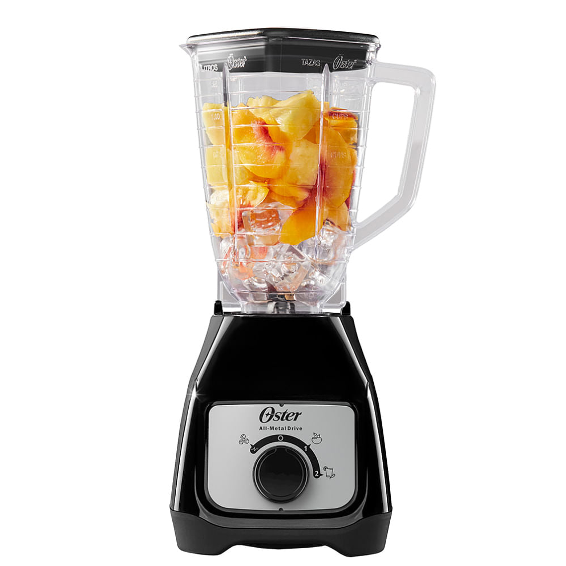 Oster® Licuadora, con Control de Perilla, 2 Velocidades más Pulso, con Vaso de Plástico, 800 W 1