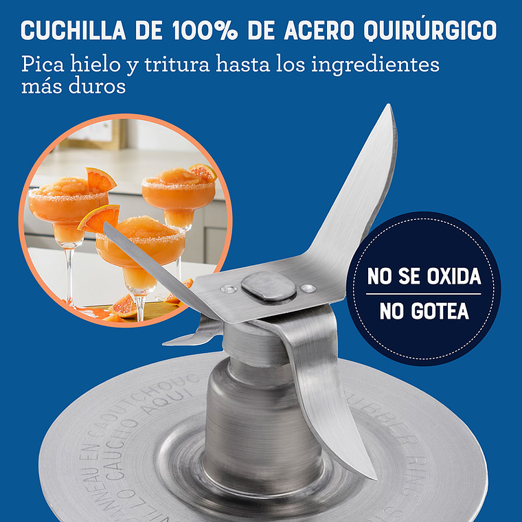 Oster® Licuadora, con Control de Perilla, 2 Velocidades más Pulso, con Vaso de Plástico, 800 W 5