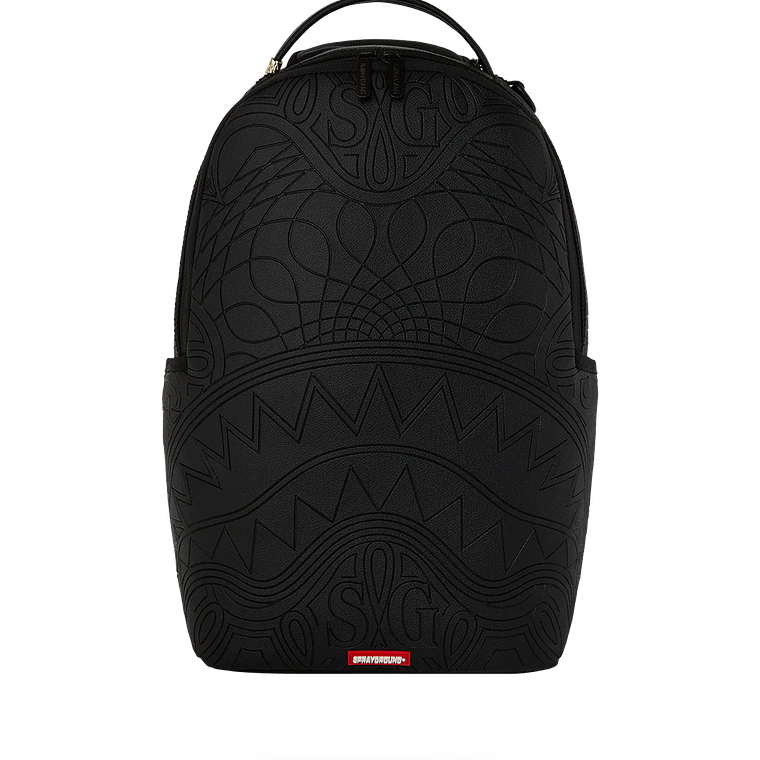 MOCHILA NEGRA TONAL MONOGRAM EMBOSS SHARK SPARYGROUND 1