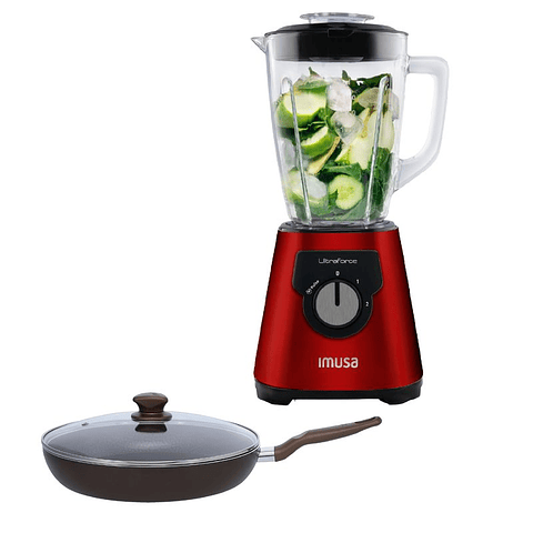 Combo Licuadora IMUSA Ultraforce2V + Sartén 30cm Tapa Vidrio