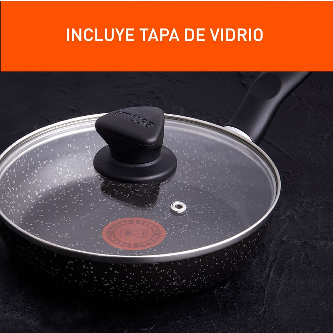 Sartén IMUSA Cambiatón de 20cm con tapa de Vidrio 3