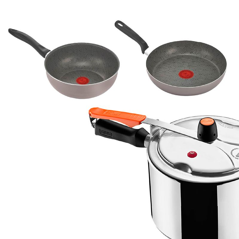 Olla a Presión IMUSA 4,5L + Sarten + Wok 24cm Talent 1