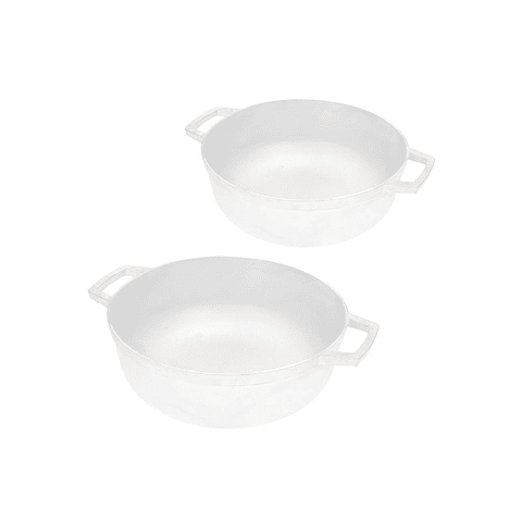 Set de 2 Calderos IMUSA Natural 22- 24 cm Tapa de Vidrio