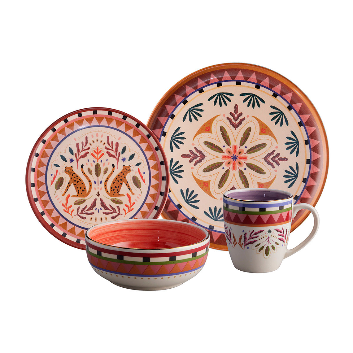 Vajilla Corona Selvática 4 Puestos 16 Piezas 1