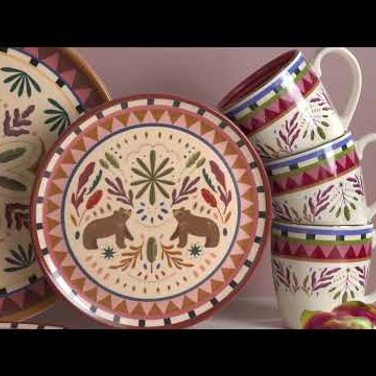 Vajilla Corona Selvática 4 Puestos 16 Piezas 5