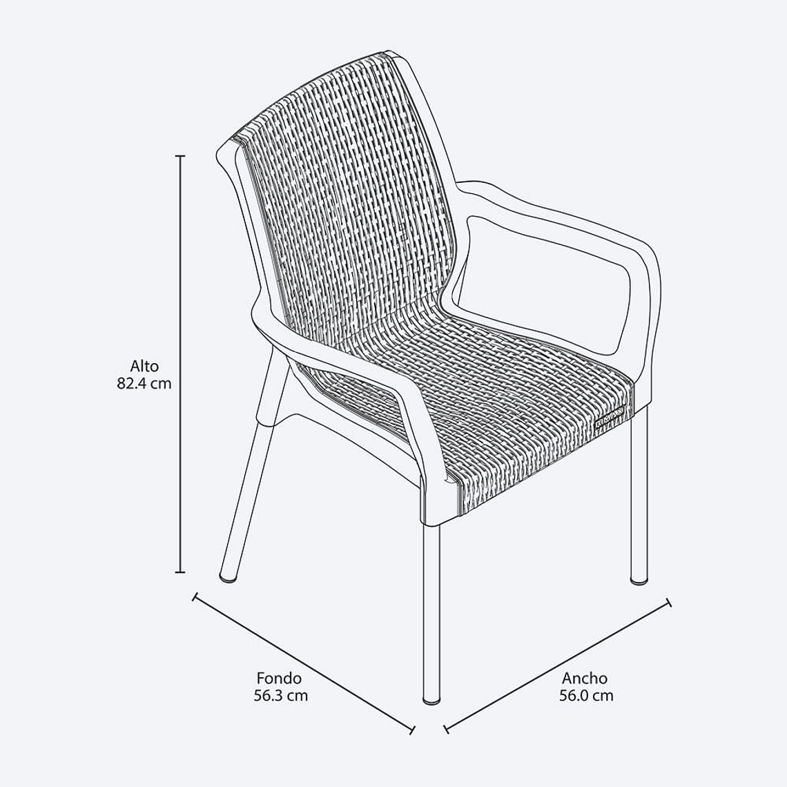 Combo Comedor Shia (1 Mesa + 4 Sillas Con Brazos) 4