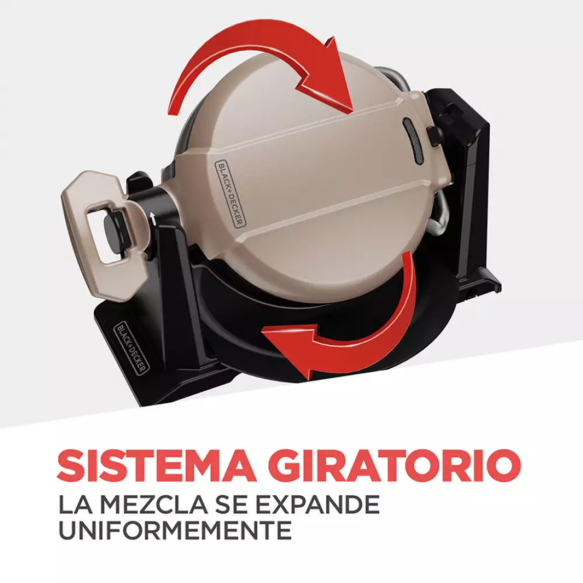Waflera Estilo Belga Giratoria Doble Dorada / Black and Decker 5