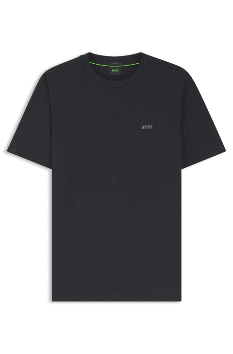 CAMISETA DE ALGODÓN ELÁSTICO CON DETALLE DE LOGO REGULAR FIT HOMBRE