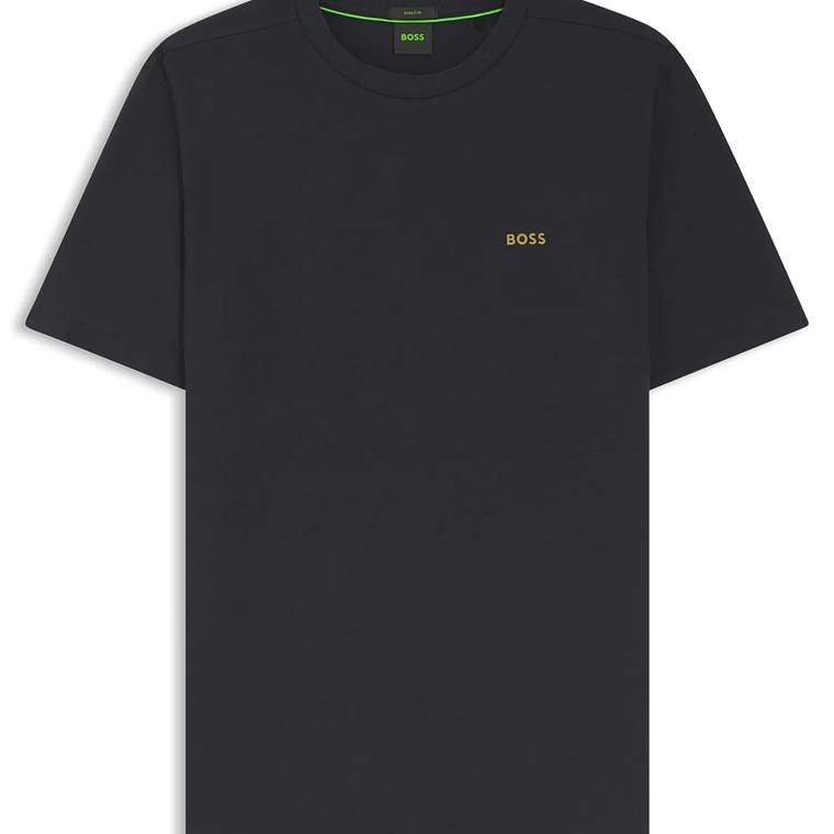 CAMISETA DE ALGODÓN ELÁSTICO CON DETALLE DE LOGO REGULAR FIT HOMBRE 1