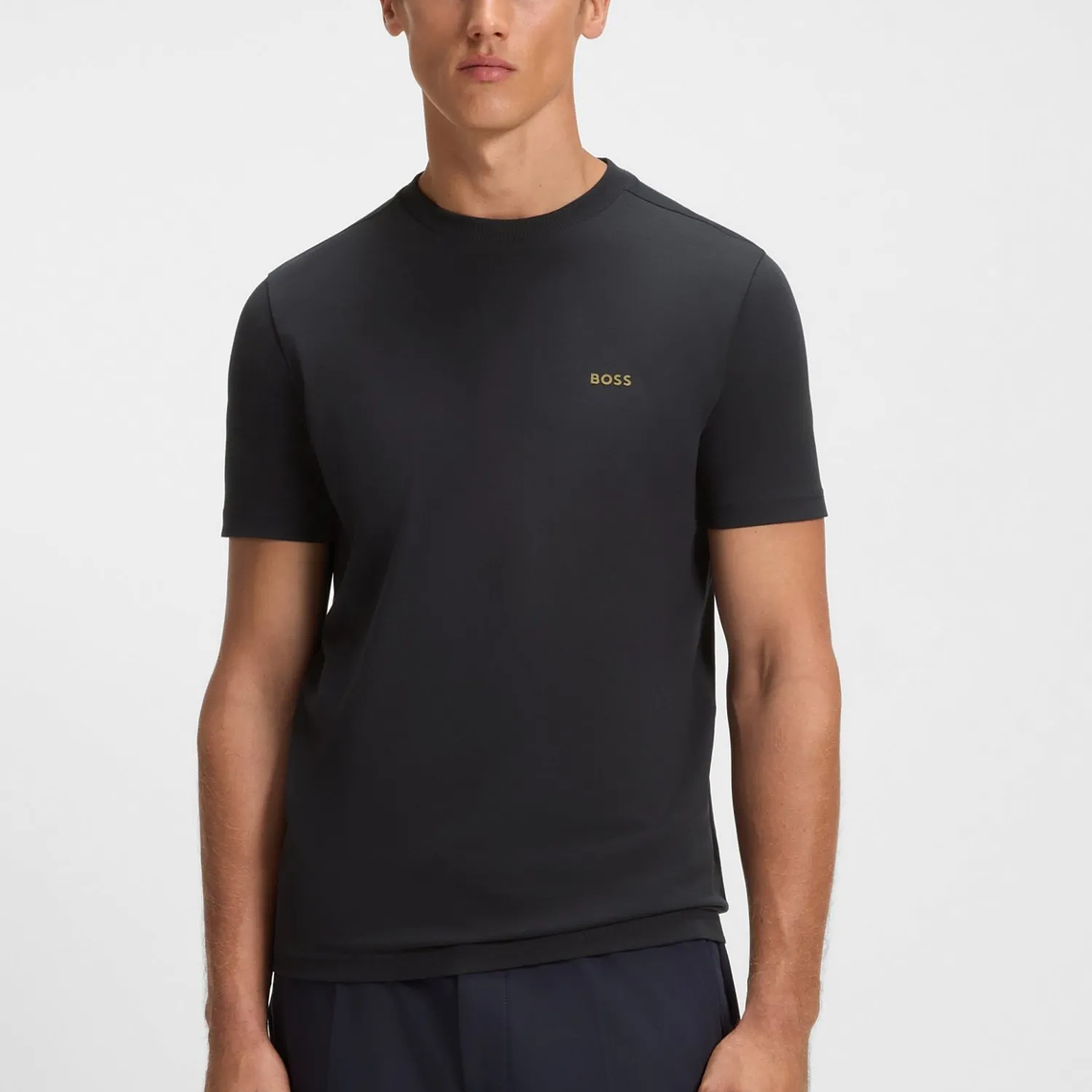 CAMISETA DE ALGODÓN ELÁSTICO CON DETALLE DE LOGO REGULAR FIT HOMBRE 5