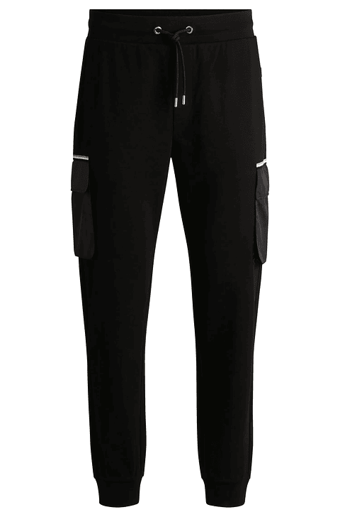 PANTALONES DE SUDADERA REGULAR FIT DE ALGODÓN CON BOLSILLOS EN CONTRASTE HOMBRE