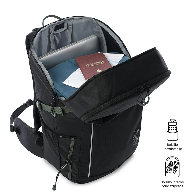 Morral Outdoor Summit 35 Negro con Sistema de Pedernal 7