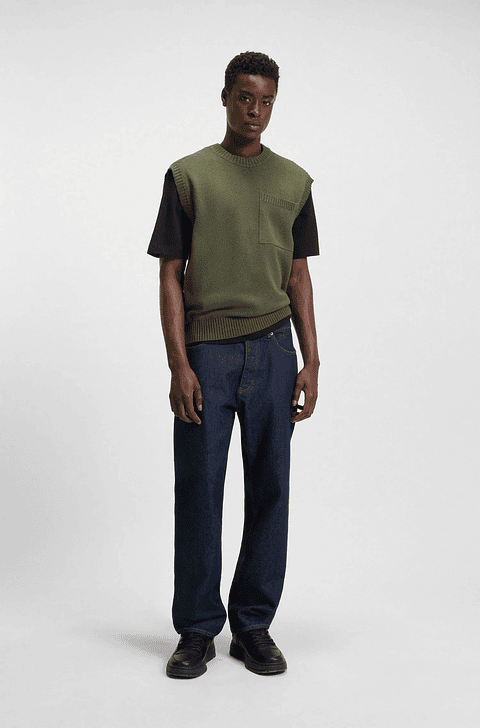 BUZO DE PUNTO RELAXED FIT CON BOLSILLO EN EL PECHO SUETÉR RELAXED FIT HOMBRE