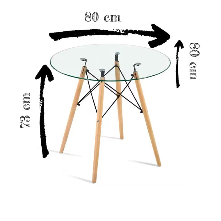 Mesa Roma Redonda en Vidrio 4