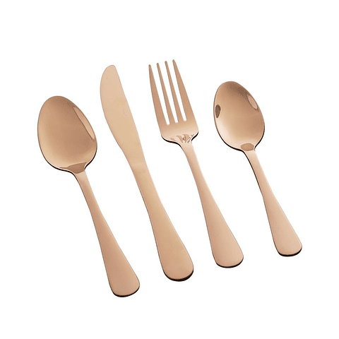 CUBIERTOS GOLDEN ROSE 16 PIEZAS