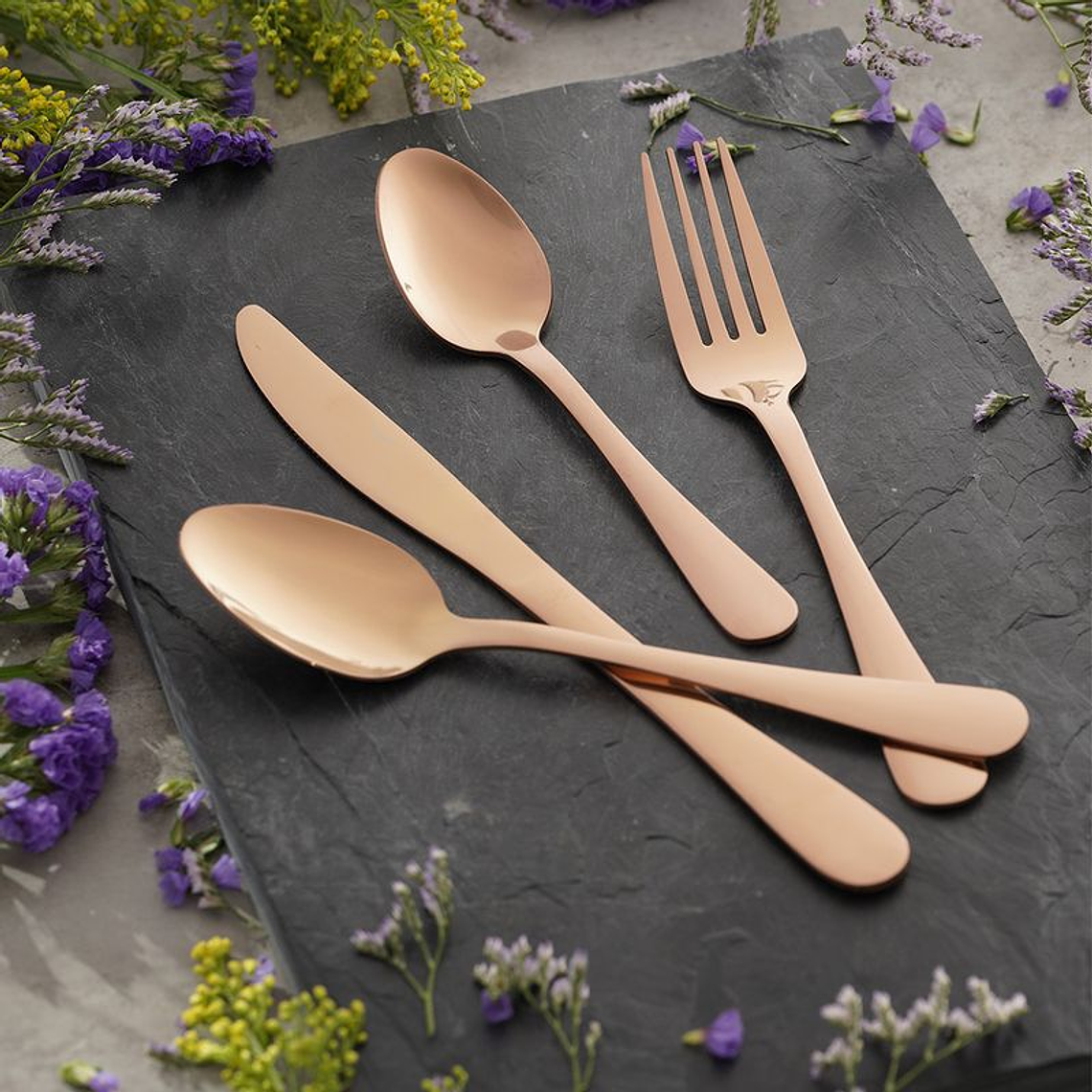 CUBIERTOS GOLDEN ROSE 16 PIEZAS 3