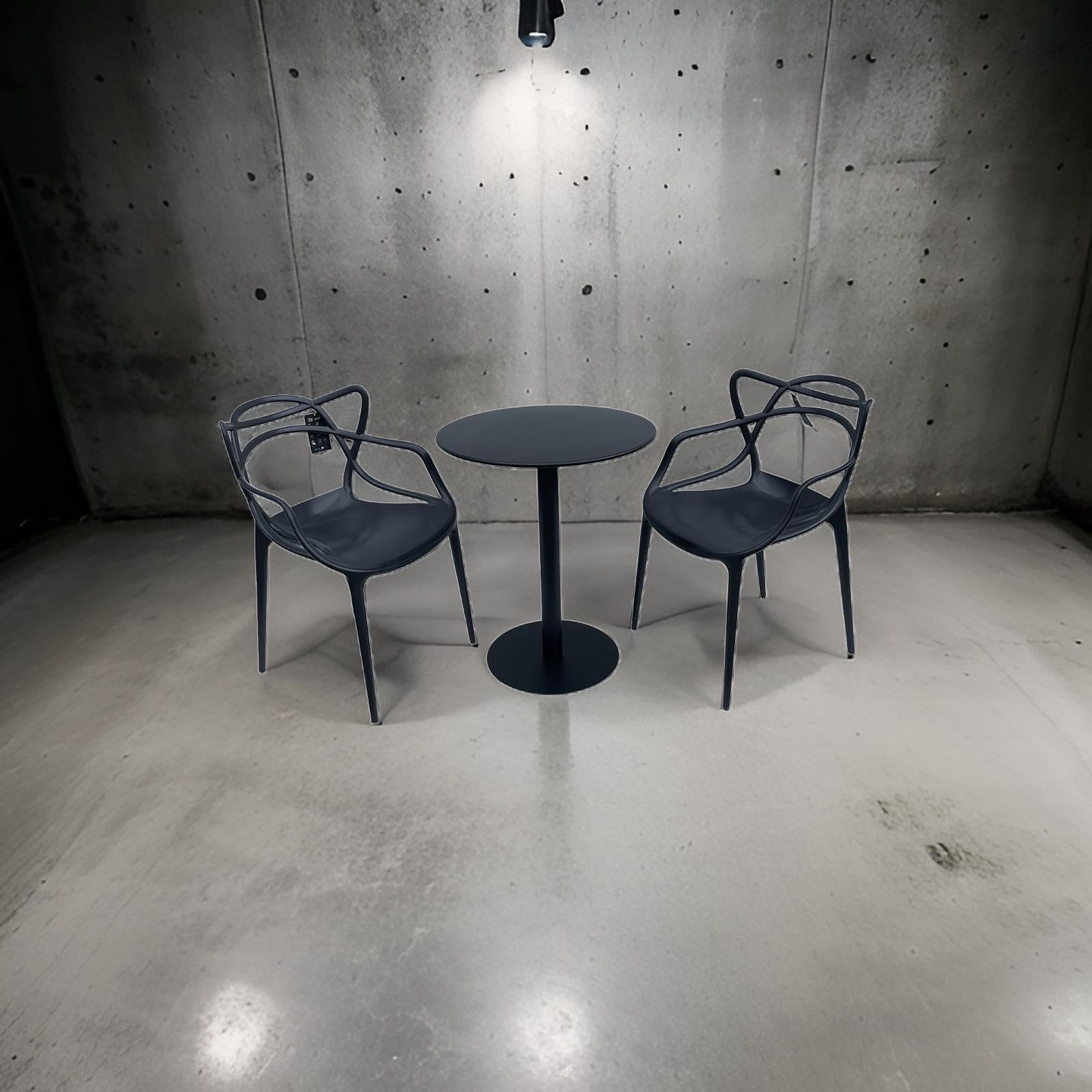 Mesa Metálica Redonda Barcelona Negra 2