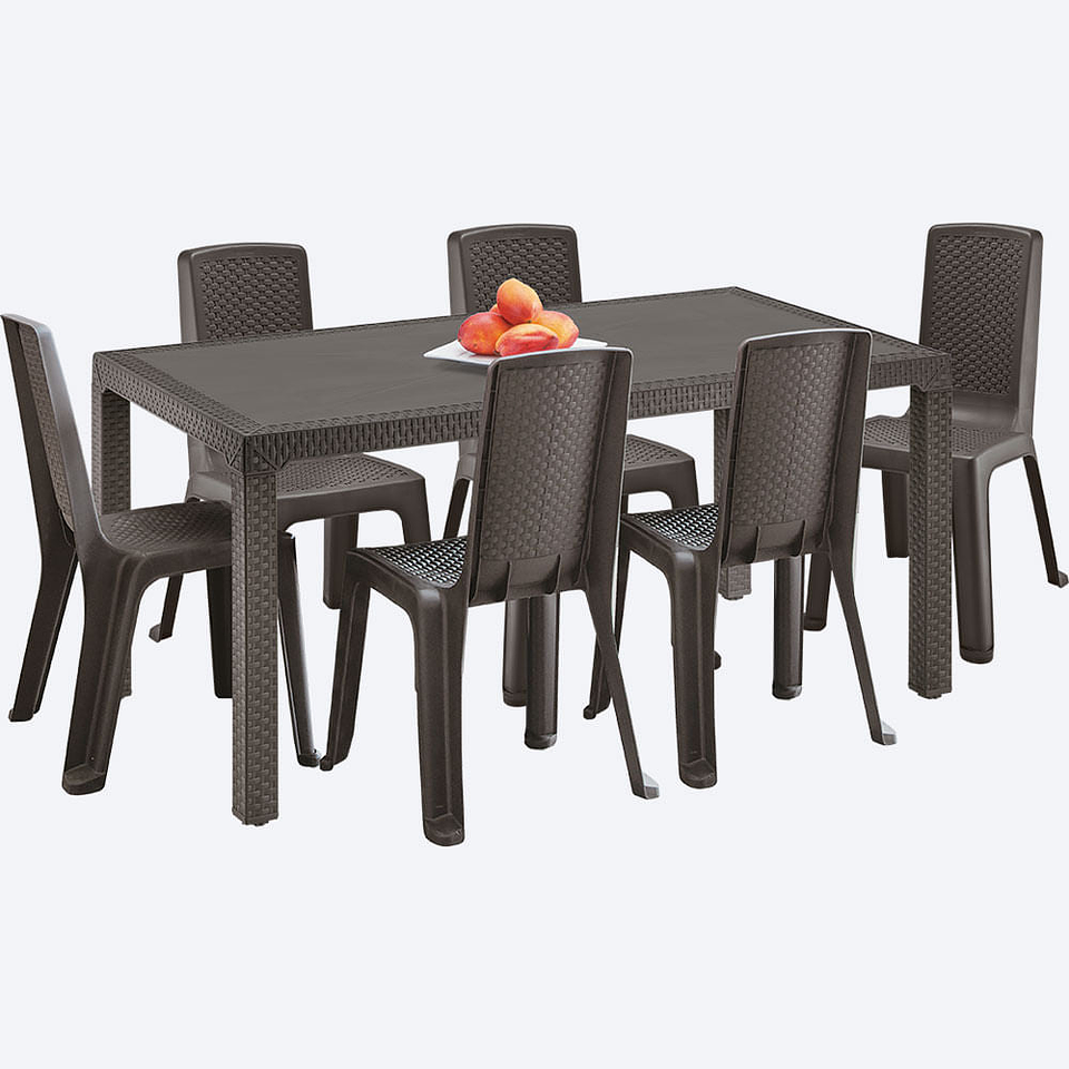 Combo Comedor Familiar Eterna (1 Mesa + 6 Sillas Sin Brazos) 2