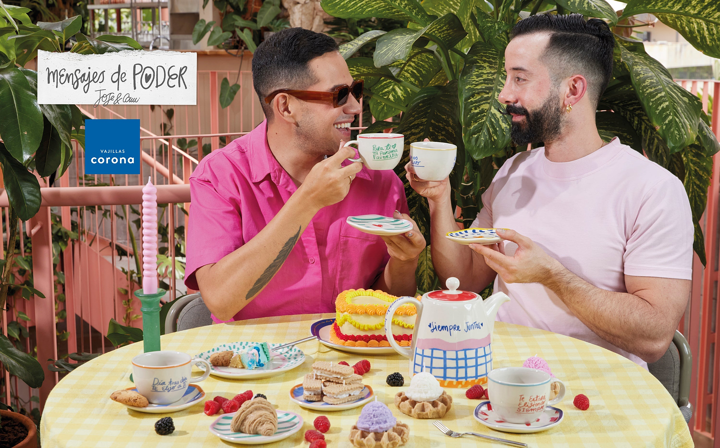 Vajilla Corona Mensajes de Poder By Jose & Cami 4 Puestos 12 Piezas 6