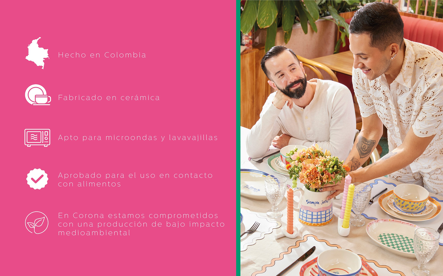 Vajilla Corona Mensajes de Poder By Jose & Cami 4 Puestos 12 Piezas 7