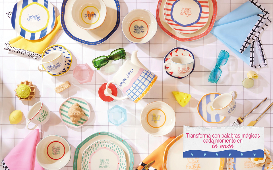 Vajilla Corona Mensajes de Poder By Jose & Cami 4 Puestos 12 Piezas 8