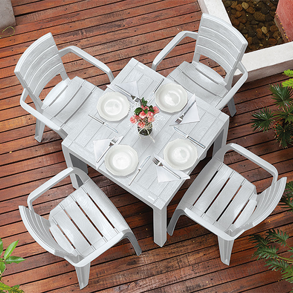 Combo Comedor Barú (1 Mesa + 4 Sillas Con Brazos) 3