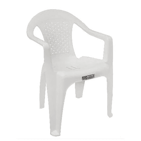 Silla Bambú con Brazos Blanco / Rimoplasticas