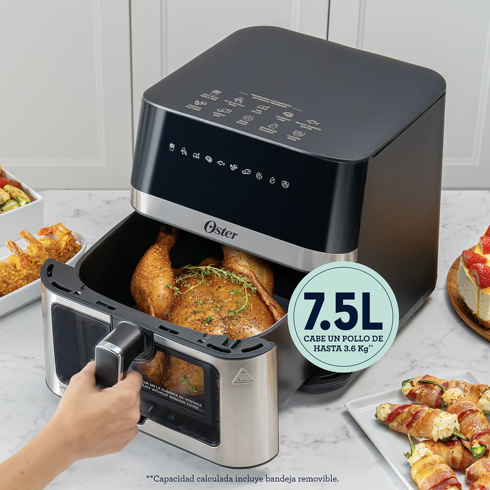 Oster® Freidora de Aire Digital, 7.5L de Capacidad Recubrimiento Oster® 5