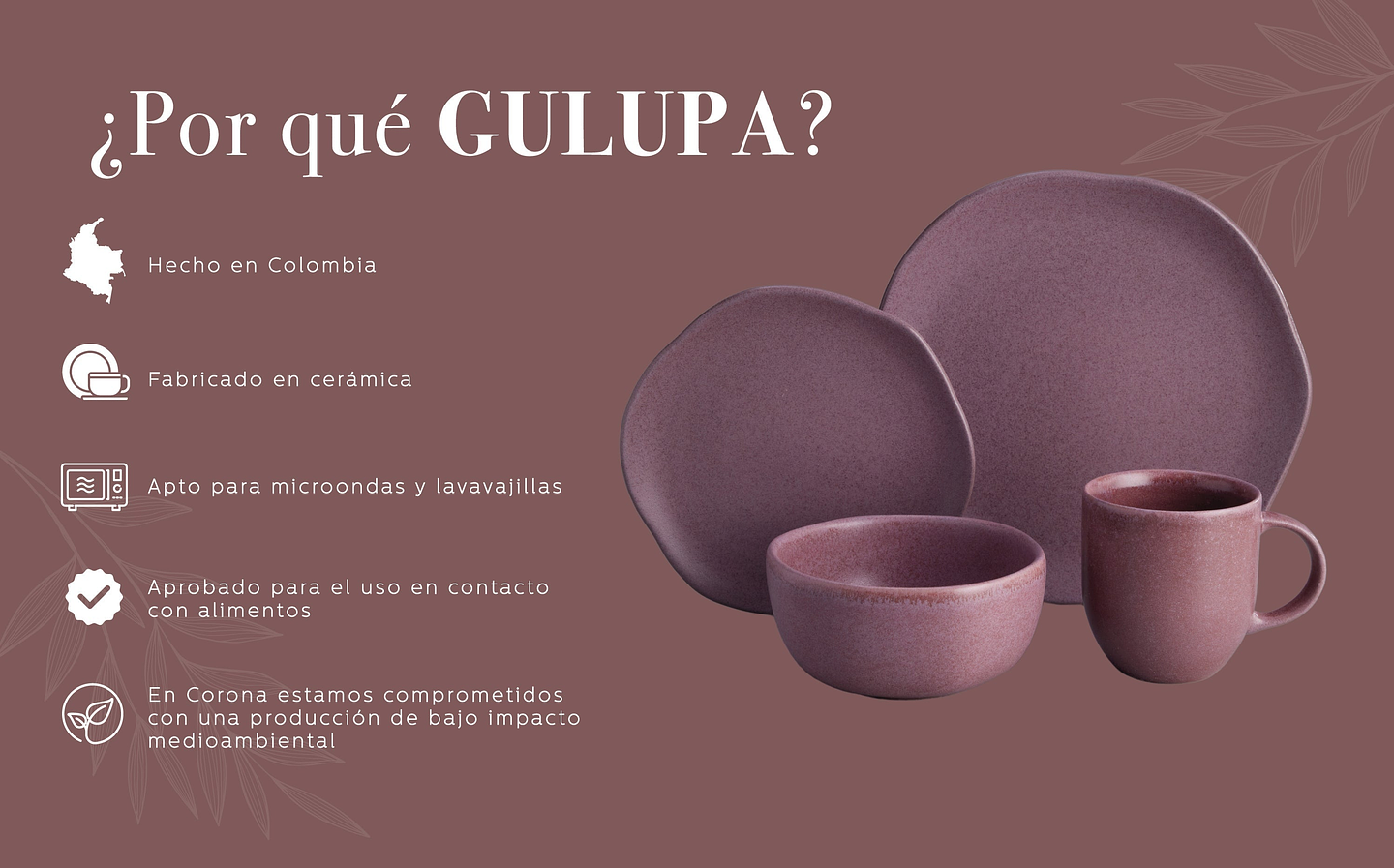 Vajilla Corona Gulupa 4 Puestos 16 Piezas 2