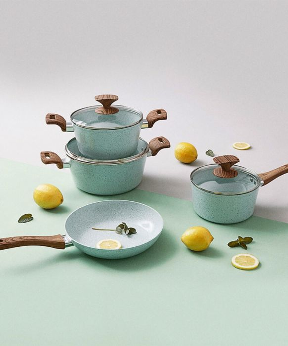 Juego de Ollas Cerámica 7 Piezas Granito / Ilko 2