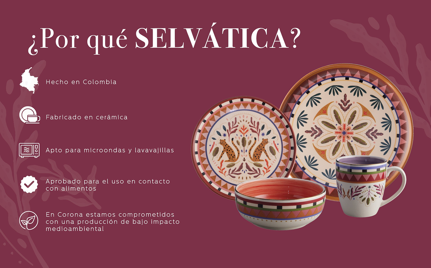 Vajilla Corona Selvática 4 Puestos 16 Piezas 2