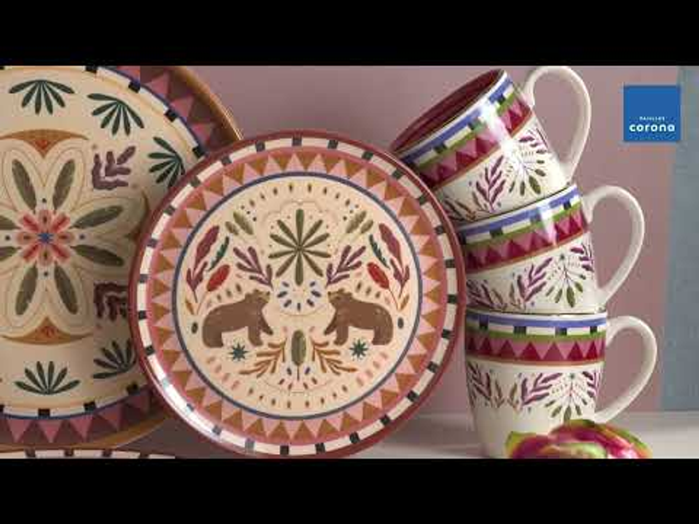 Vajilla Corona Selvática 4 Puestos 16 Piezas 5