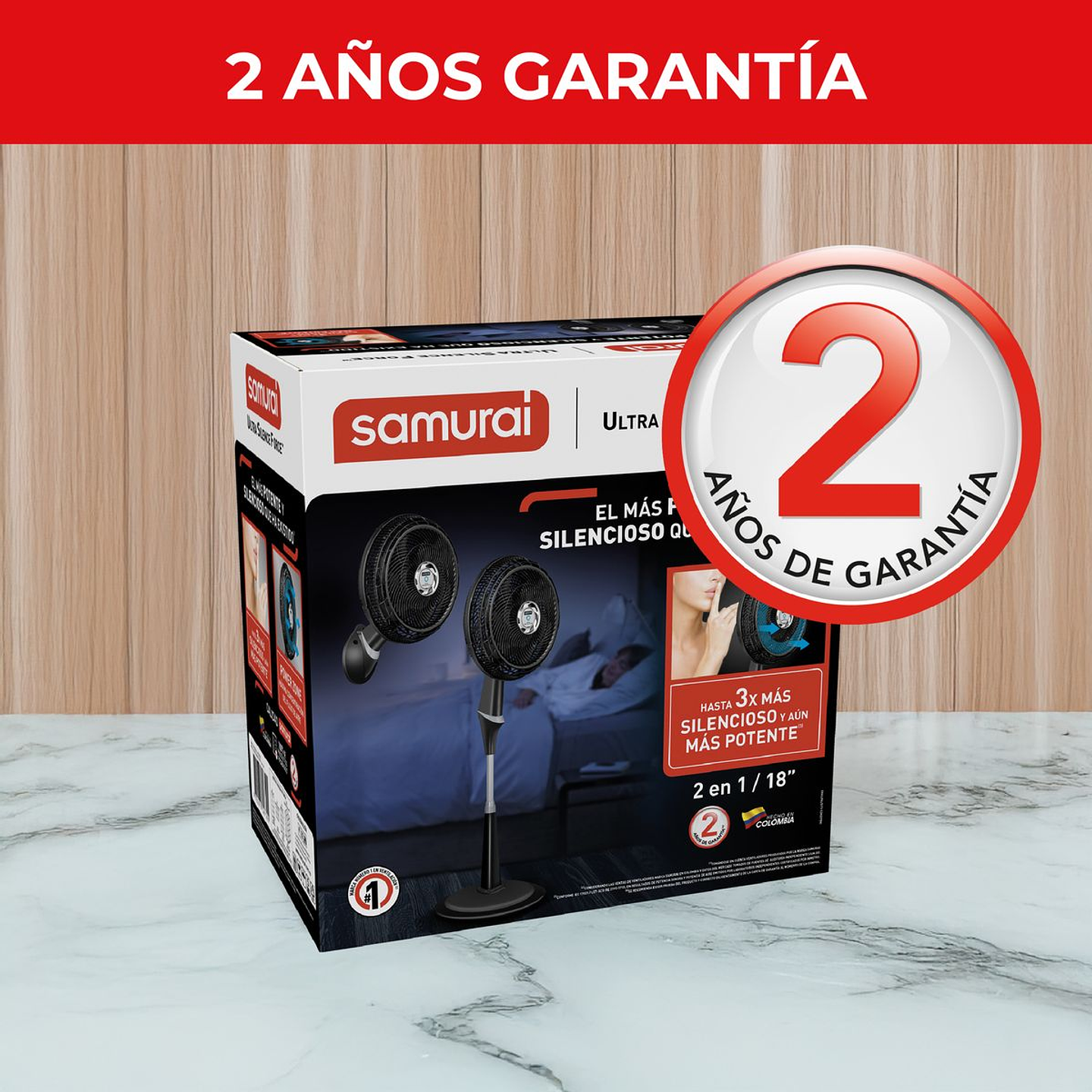 Ventilador SAMURAI Ultra Silence Force 2en1 negro 6