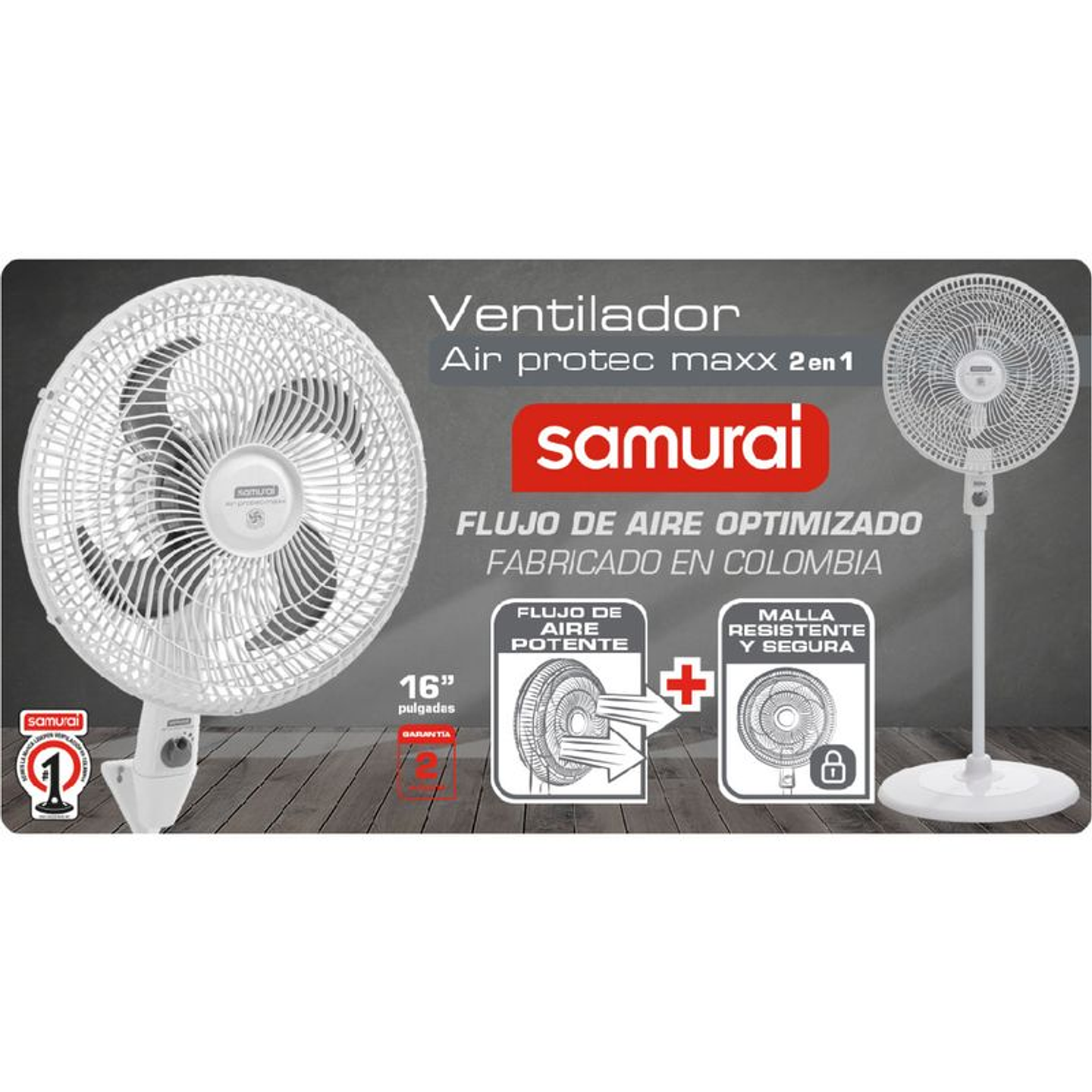 Ventilador SAMURAI AirProtect Maxx 2 en 1 Blanco 6