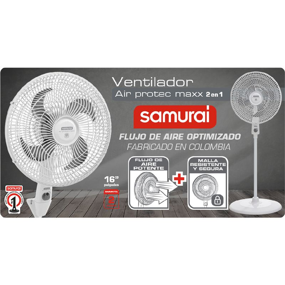 Ventilador SAMURAI AirProtect Maxx 2 en 1 Blanco 6