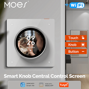 MOES Tuya WiFi perilla inteligente pantalla de Control Central táctil girar 3 relés 4 botones interruptor de escena programable ​