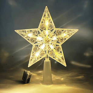 15cm árbol de Navidad luz de estrella superior LED lámpara de estrella brillante decoración de árbol de Navidad suministros de fiesta de Navidad para el hogar Navidad Noel