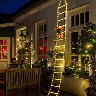 Decoraciones navideñas LED Lámpara de hadas Lámpara de escalera LED con escalada Papá Noel Hogar Luz navideña al aire libre Adornos de Año Nuevo s